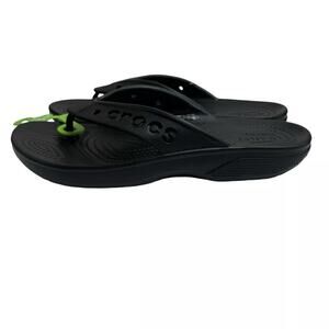 Crocs Unisex Baya ll 2 Flip Flop Flops Black Cut Out Sandals Summer Pool W12/M10